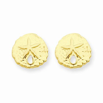14k Yellow Gold S& Dollar Post Earrings