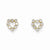14k Yellow Gold CZ Heart Post Earrings