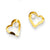 14k Yellow Gold Heart w/CZ Post Earrings