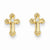 14k Yellow Gold Cross CZ Post Earrings