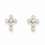 14k Yellow Gold CZ Cross Post Earrings