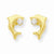 14k Yellow Gold Dolphin w/CZ Post Earrings