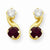 14k Yellow Gold Synthetic Garnet (Jan) Post Earrings