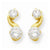 14k Yellow Gold Synthetic White Topaz (Apr) Post Earrings