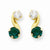 14k Yellow Gold Synthetic Emerald (May) Post Earrings