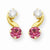 14k Yellow Gold Synthetic Pink Tourmaline (Oct) Post Earrings