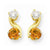14k Yellow Gold Synthetic Citrine (Nov) Post Earrings