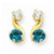 14k Yellow Gold Synthetic Blue Topaz (Dec) Post Earrings