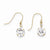 14k Yellow Gold CZ Dangle Earrings