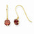 14k Yellow Gold Synthetic Garnet (Jan) Dangle Earrings