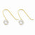 14k Yellow Gold Synthetic White Topaz (Apr) Dangle Earrings