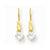 14k Yellow Gold CZ Dangle Earrings