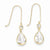 14k Yellow Gold CZ Dangle Earrings