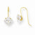 14k Yellow Gold CZ Dangle Earrings