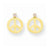 14k Yellow Gold Peace Sign w/Pink CZ Post Earrings