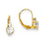 14k Yellow Gold CZ Heart Leverback Earrings
