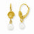 14k Yellow Gold Shell w/Freshwater Cultured Pearl Leverback Earrings