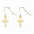 14k Yellow Gold Cross Dangle Earrings