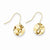 14k Yellow Gold Circle Hammered Dangle Earrings