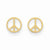 14k Yellow Gold Peace Sign Post Earrings