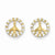14k Yellow Gold CZ Peace Sign Post Earrings
