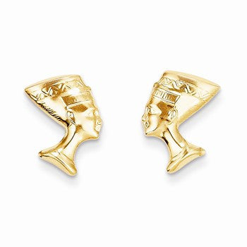 14k Yellow Gold Nefertiti Post Earrings
