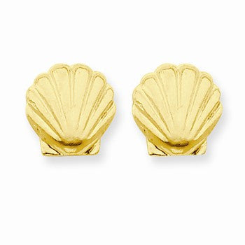 14k Yellow Gold Shell Post Earrings