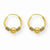 14k Yellow Gold Endless Hoop w/Bead Earrings