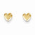 14k Yellow Gold Heart Post Earrings