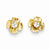 14k Yellow Gold Flower 2.5mm CZ Post Earrings