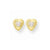 14k Yellow Gold CZ Heart Post Earrings