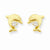 14k Yellow Gold Dolphin w/CZ Post Earrings