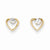 14k Yellow Gold Heart w/CZ Post Earrings