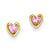 14k Yellow Gold Heart w/Pink CZ Post Earrings