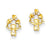 14k Yellow Gold CZ Teddy Bear Post Earrings