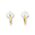 14k Yellow Gold CZ 4mm Square Post Earrings