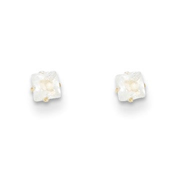 14k Yellow Gold CZ Post Earrings
