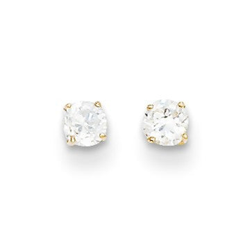 14k Yellow Gold CZ Stud Post Earrings