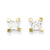 14k Yellow Gold CZ Square Post Earrings