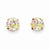 14k Yellow Gold Multi-color CZ 6mm Post Earrings