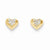 14k Yellow Gold CZ Heart Post Earrings