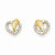14k Yellow Gold CZ Heart Post Earrings