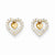 14k Yellow Gold CZ Heart Post Earrings