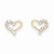 14k Yellow Gold CZ Heart Post Earrings