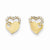 14k Yellow Gold CZ Double Heart Post Earrings
