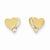 14k Yellow Gold CZ Polished Heart Post Earrings