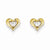 14k Yellow Gold CZ Heart Post Earrings