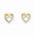 14k Yellow Gold CZ Heart Post Earrings