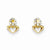 14k Yellow Gold CZ Heart Post Earrings