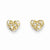 14k Yellow Gold CZ Heart Post Earrings